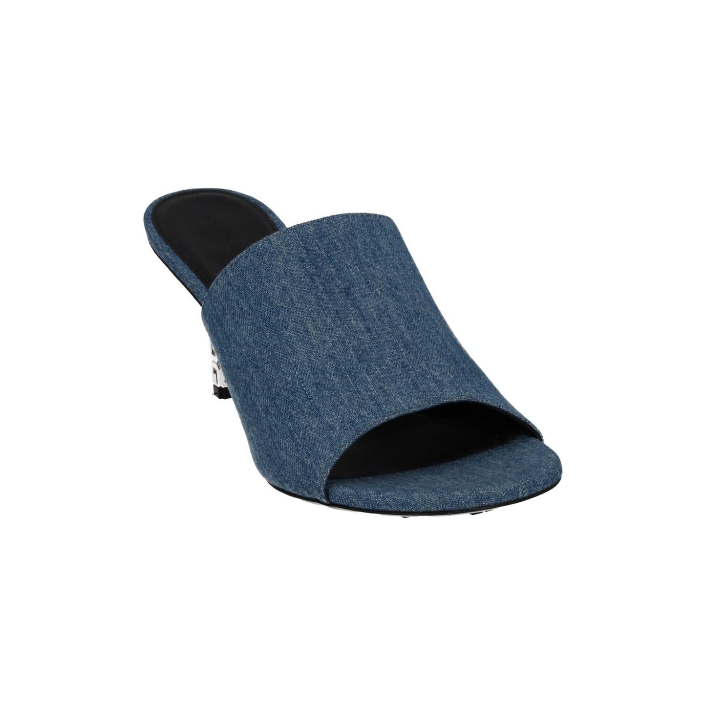 GIVENCHY G Cube Mule Shoes 70 Heel Open Toe Blue Denim EU40 UK7 NEW RRP710