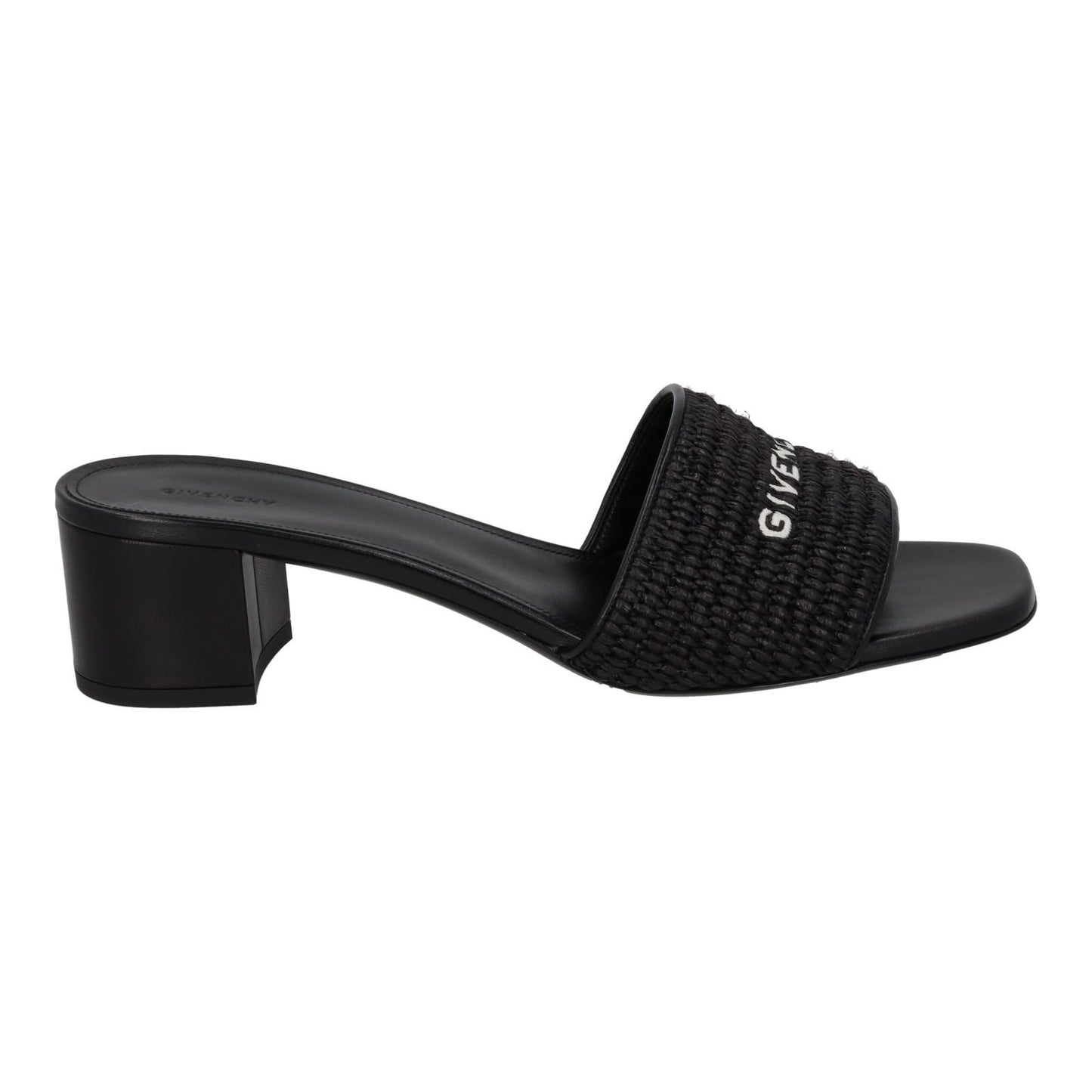 GIVENCHY 4G Mule Sandal Shoes Mid Block Heel Open Toe Black EU41 UK8 NEW RRP610
