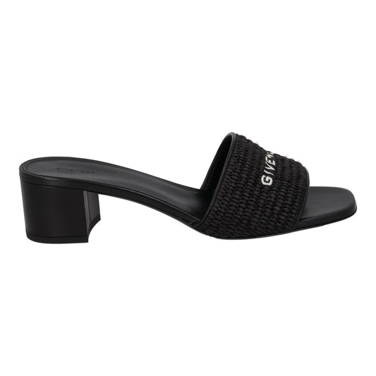 GIVENCHY 4G Mule Sandal Shoes Mid Block Heel Open Toe Black EU41 UK8 NEW RRP610