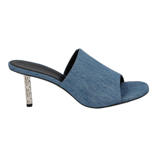 GIVENCHY G Cube Mule Shoes 70 Heel Open Toe Blue Denim EU40.5 UK7.5 NEW RRP710