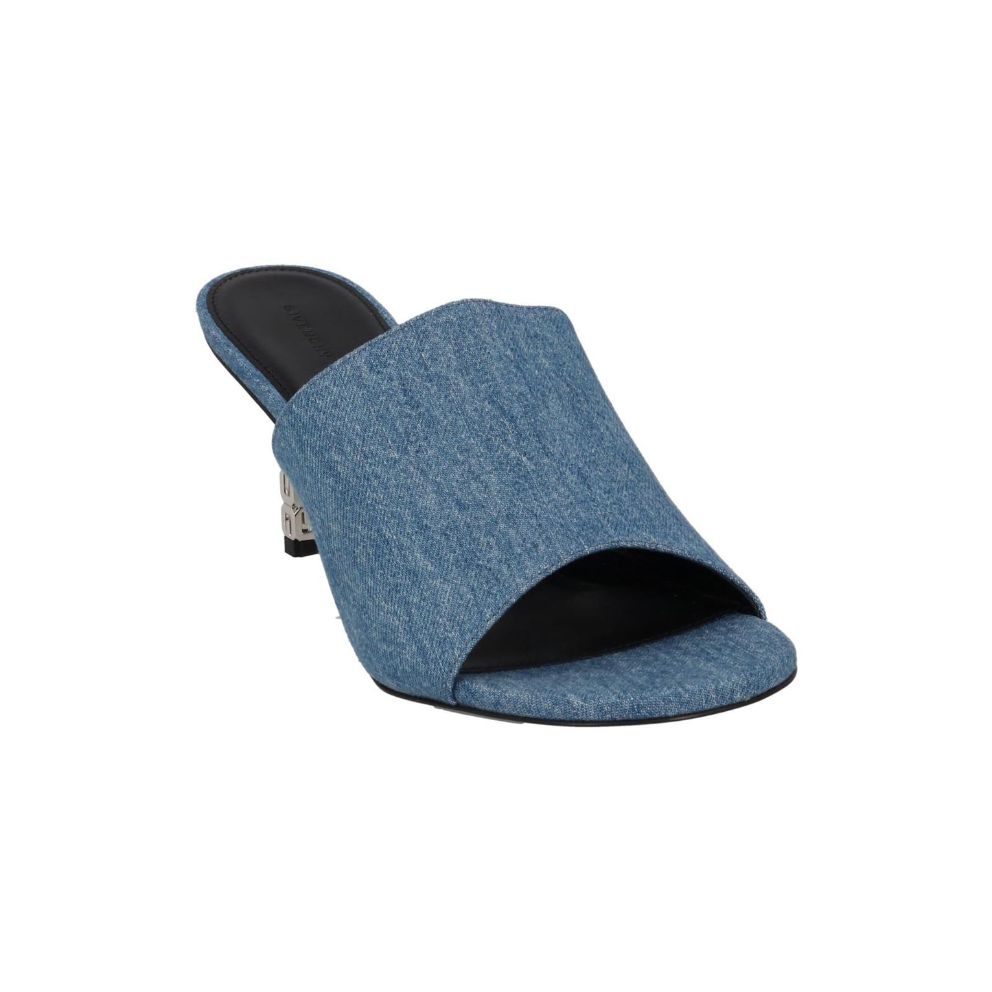 GIVENCHY G Cube Mule Shoes 70 Heel Open Toe Blue Denim EU40.5 UK7.5 NEW RRP710