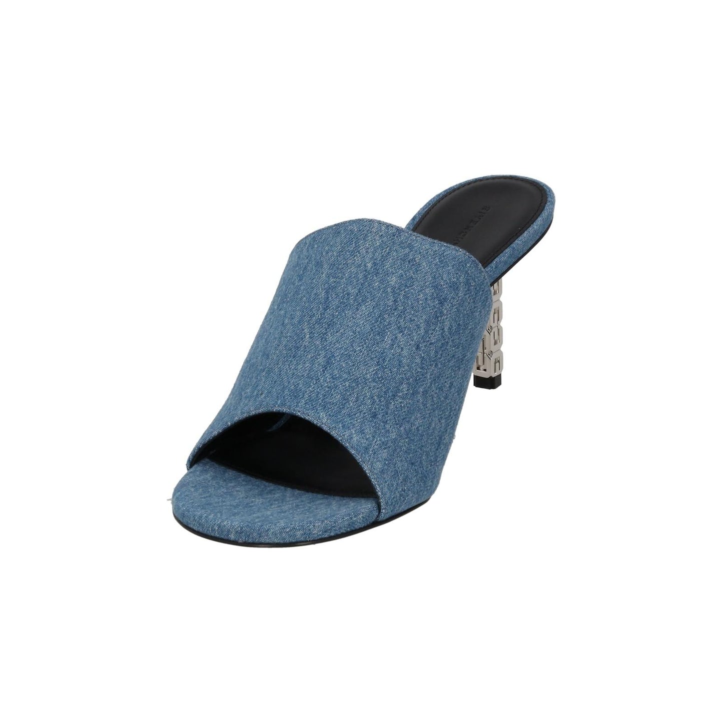 GIVENCHY G Cube Mule Shoes 70 Heel Open Toe Blue Denim EU40.5 UK7.5 NEW RRP710