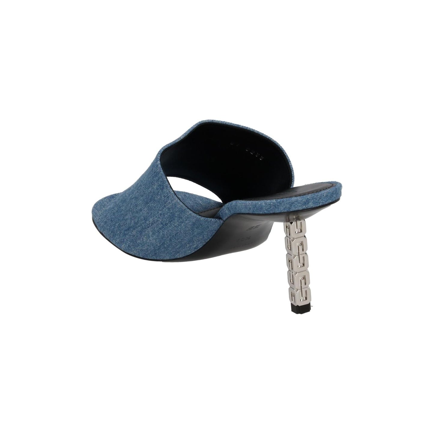 GIVENCHY G Cube Mule Shoes 70 Heel Open Toe Blue Denim EU40.5 UK7.5 NEW RRP710