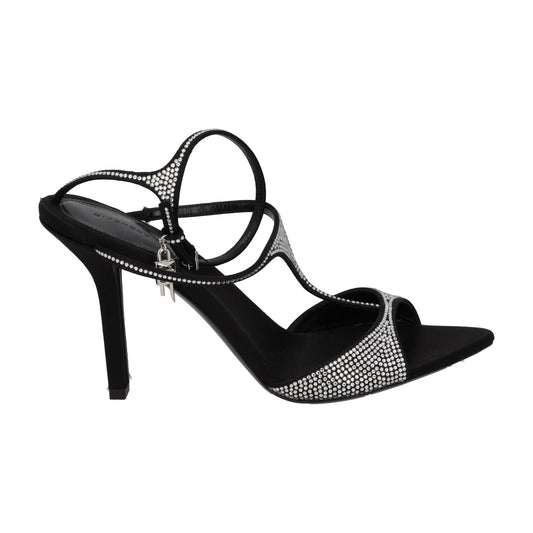 GIVENCHY Sandal Shoes G Lock Heel Silver Crystal Black EU38.5 UK5.5 NEW RRP1010