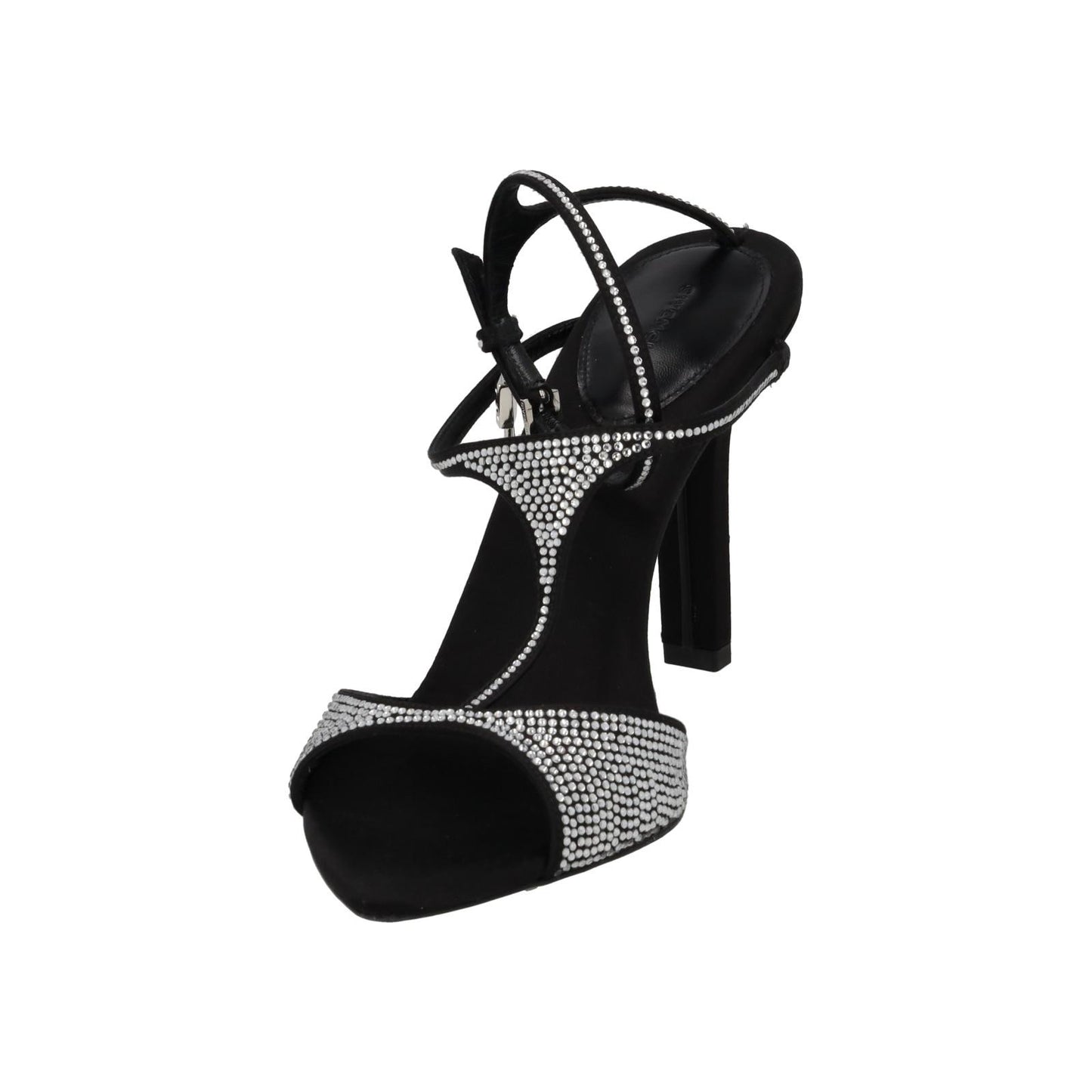 GIVENCHY Sandal Shoes G Lock Heel Silver Crystal Black EU38.5 UK5.5 NEW RRP1010