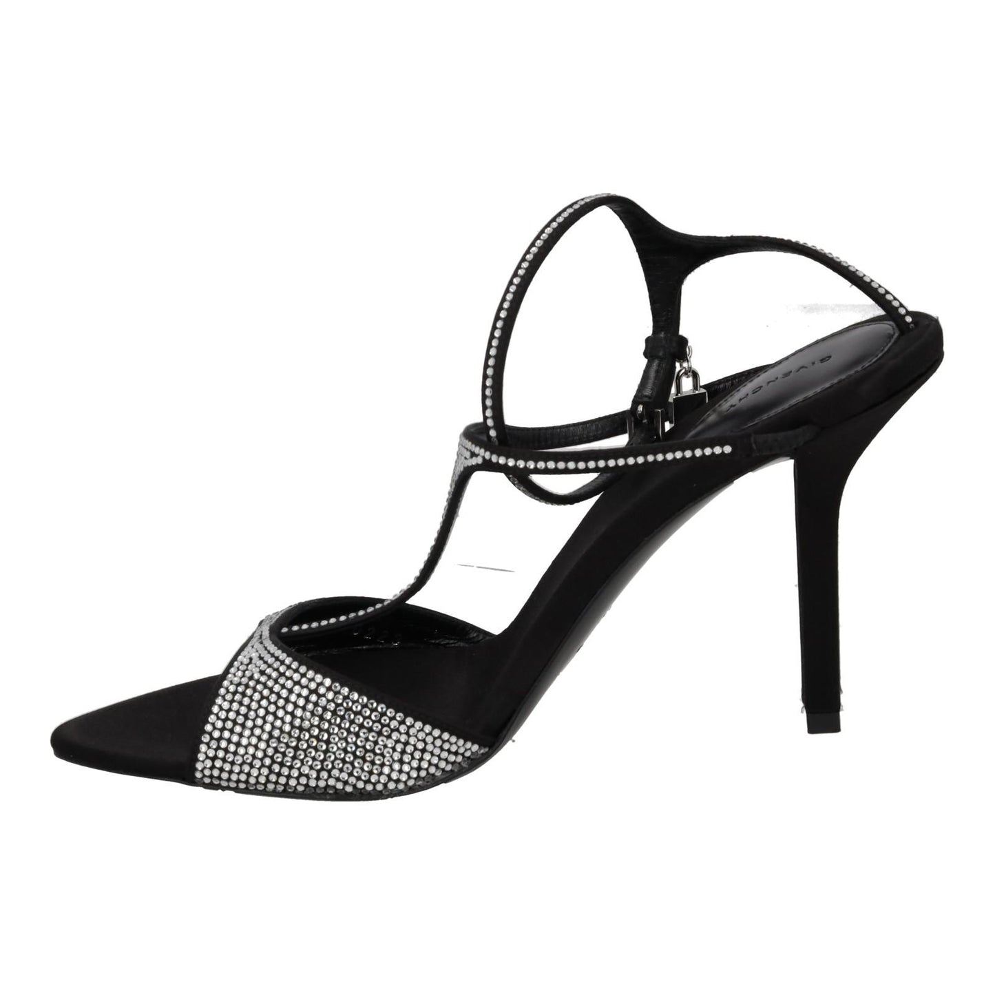 GIVENCHY Sandal Shoes G Lock Heel Silver Crystal Black EU38.5 UK5.5 NEW RRP1010