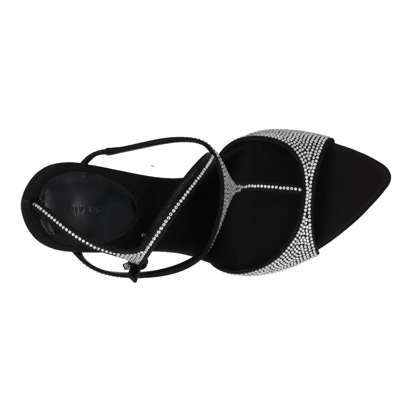 GIVENCHY Sandal Shoes G Lock Heel Silver Crystal Black EU38.5 UK5.5 NEW RRP1010