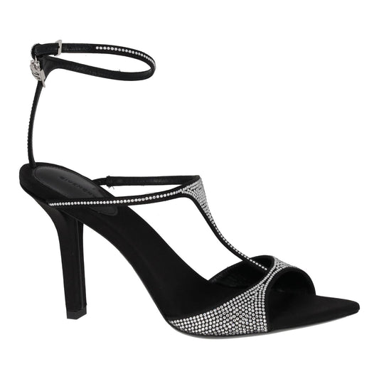 GIVENCHY Sandal Shoes G Lock Heel Silver Crystal Black EU39.5 UK6.5 NEW RRP1010