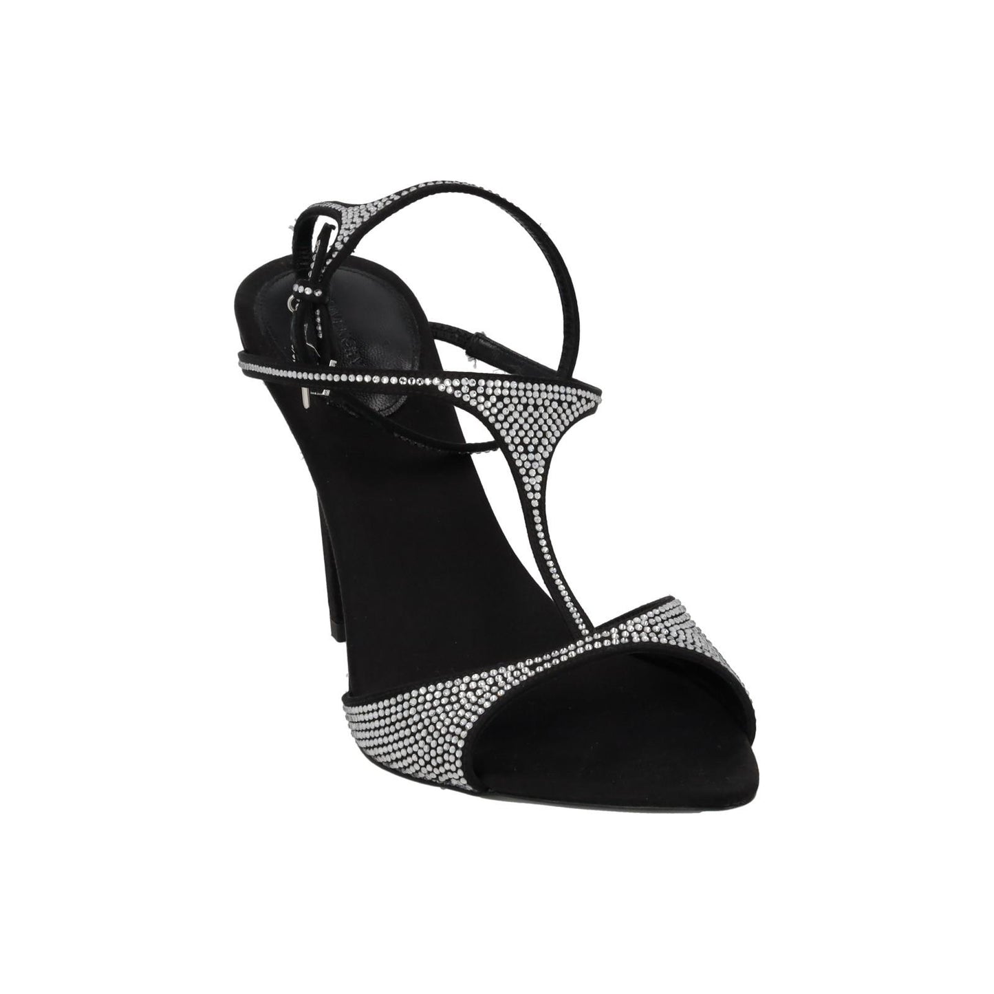 GIVENCHY Sandal Shoes G Lock Heel Silver Crystal Black EU39.5 UK6.5 NEW RRP1010