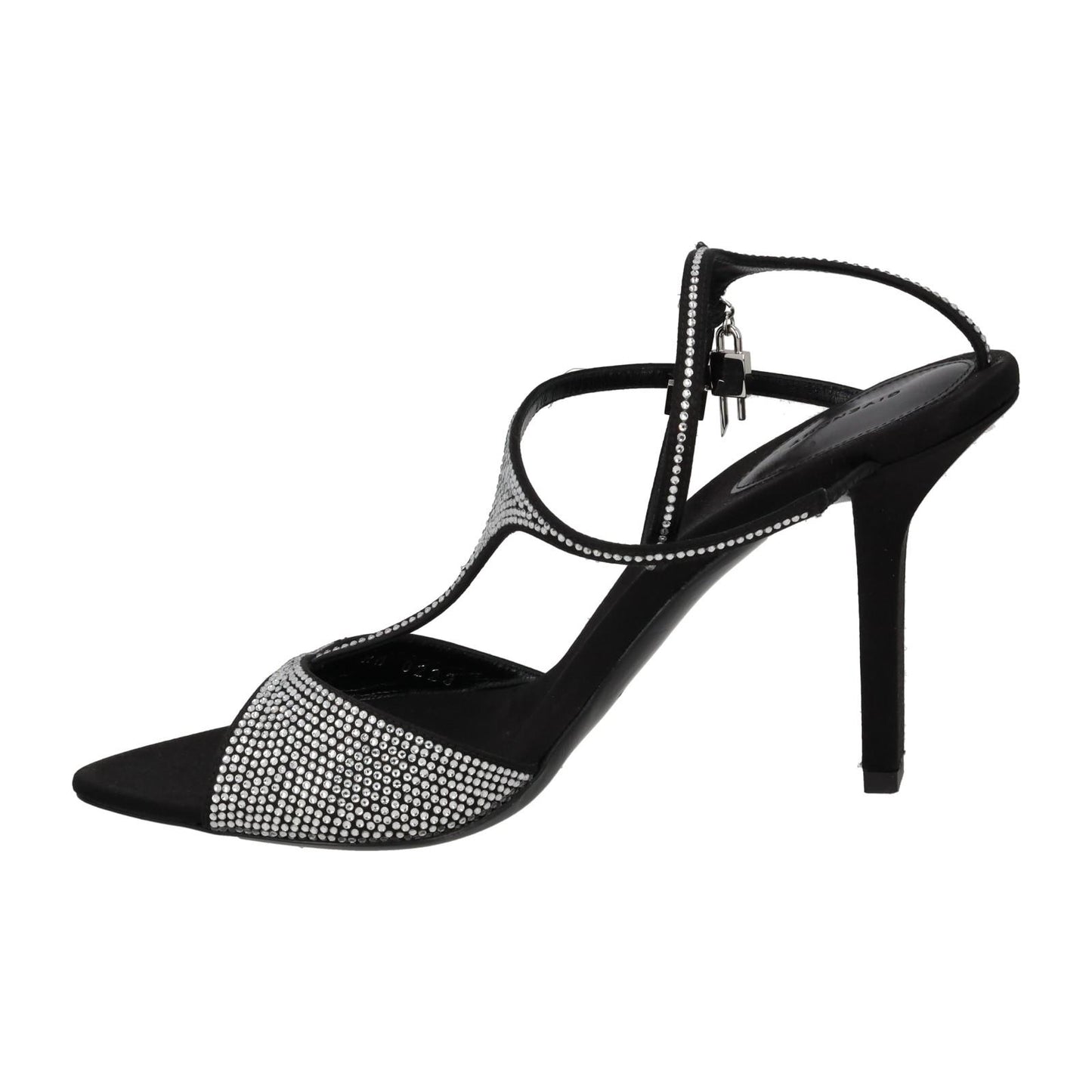 GIVENCHY Sandal Shoes G Lock Heel Silver Crystal Black EU39.5 UK6.5 NEW RRP1010