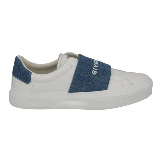 GIVENCHY Trainers City Court Elastic Sneakers White Leather Denim UK8 NEW RRP510