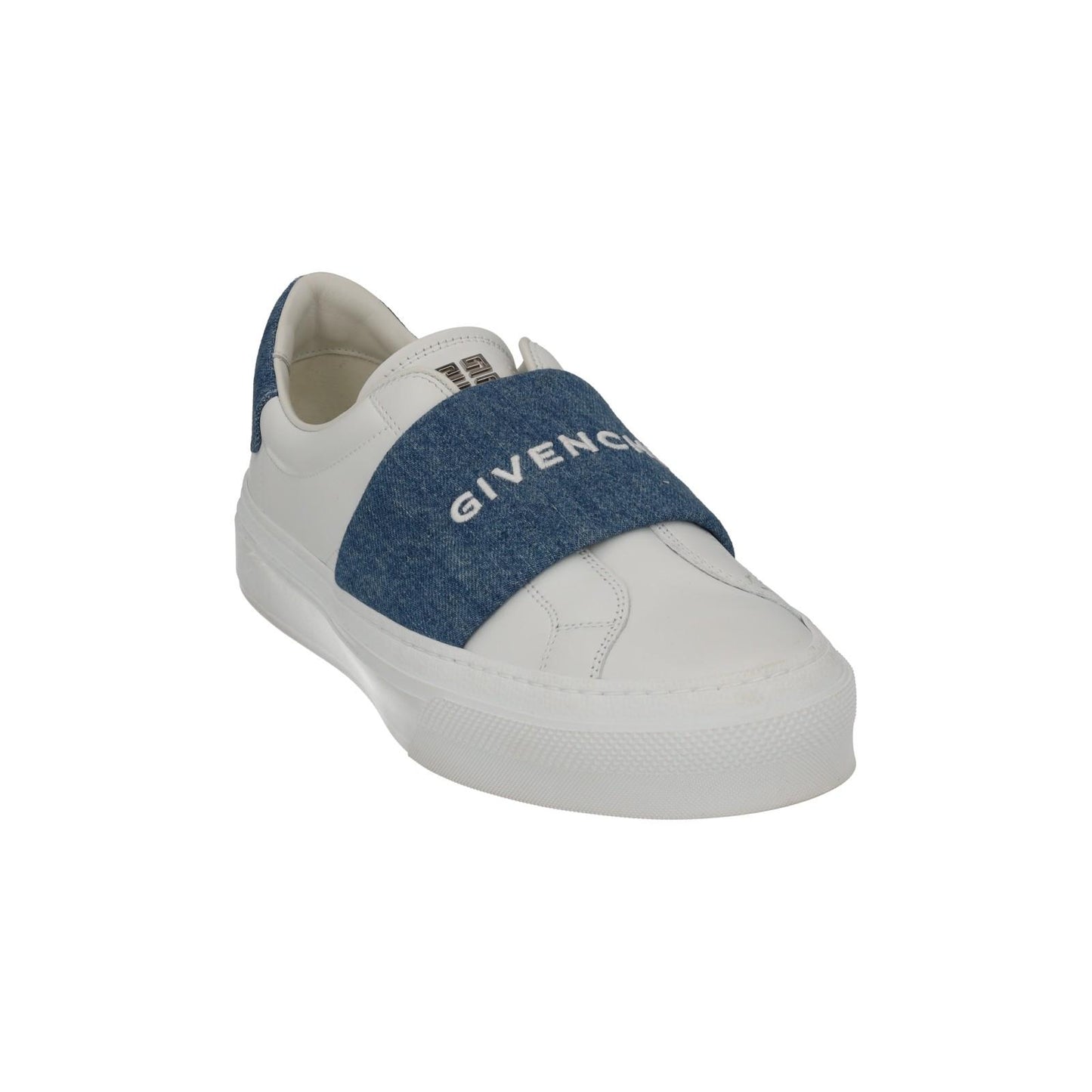 GIVENCHY Trainers City Court Elastic Sneakers White Leather Denim UK8 NEW RRP510