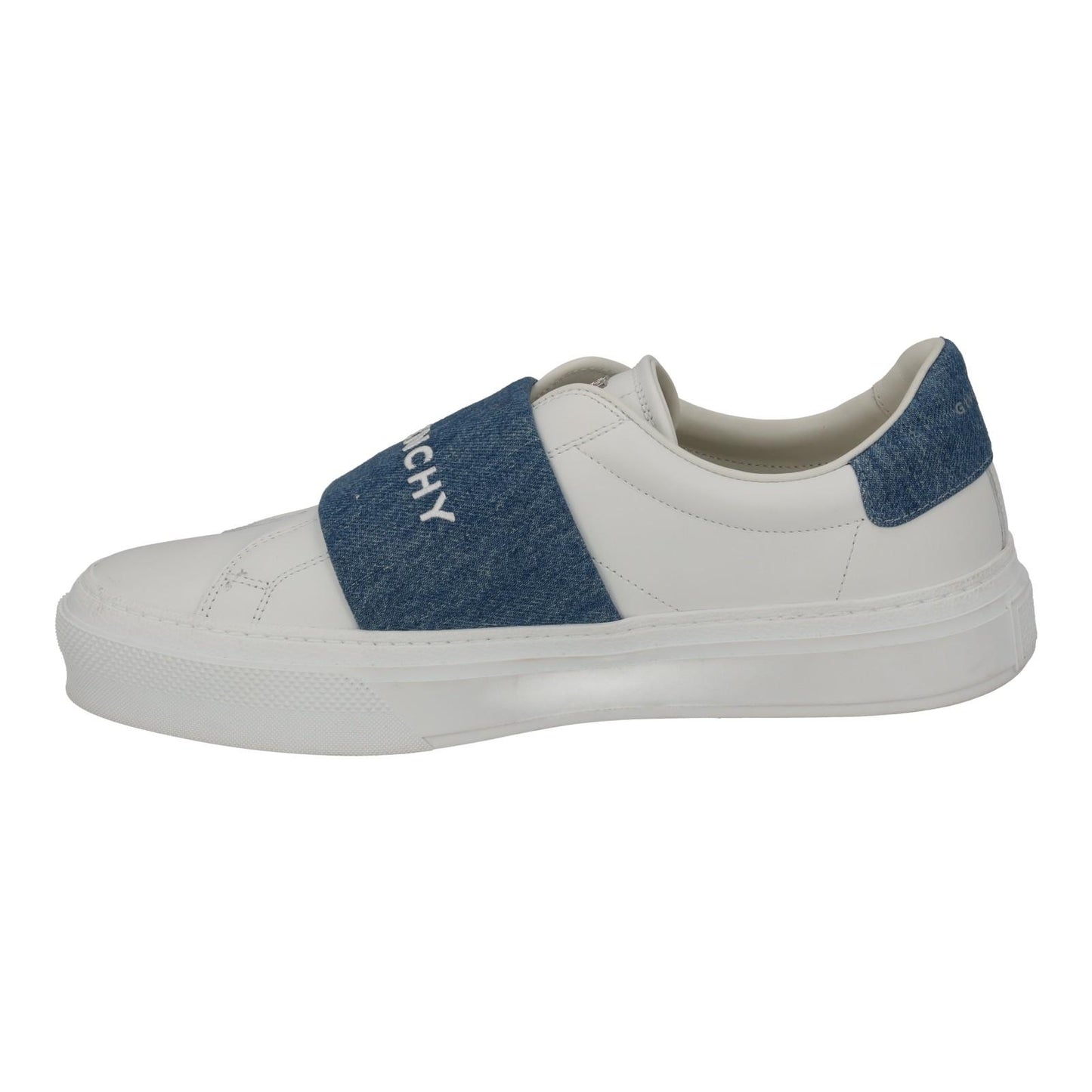GIVENCHY Trainers City Court Elastic Sneakers White Leather Denim UK8 NEW RRP510