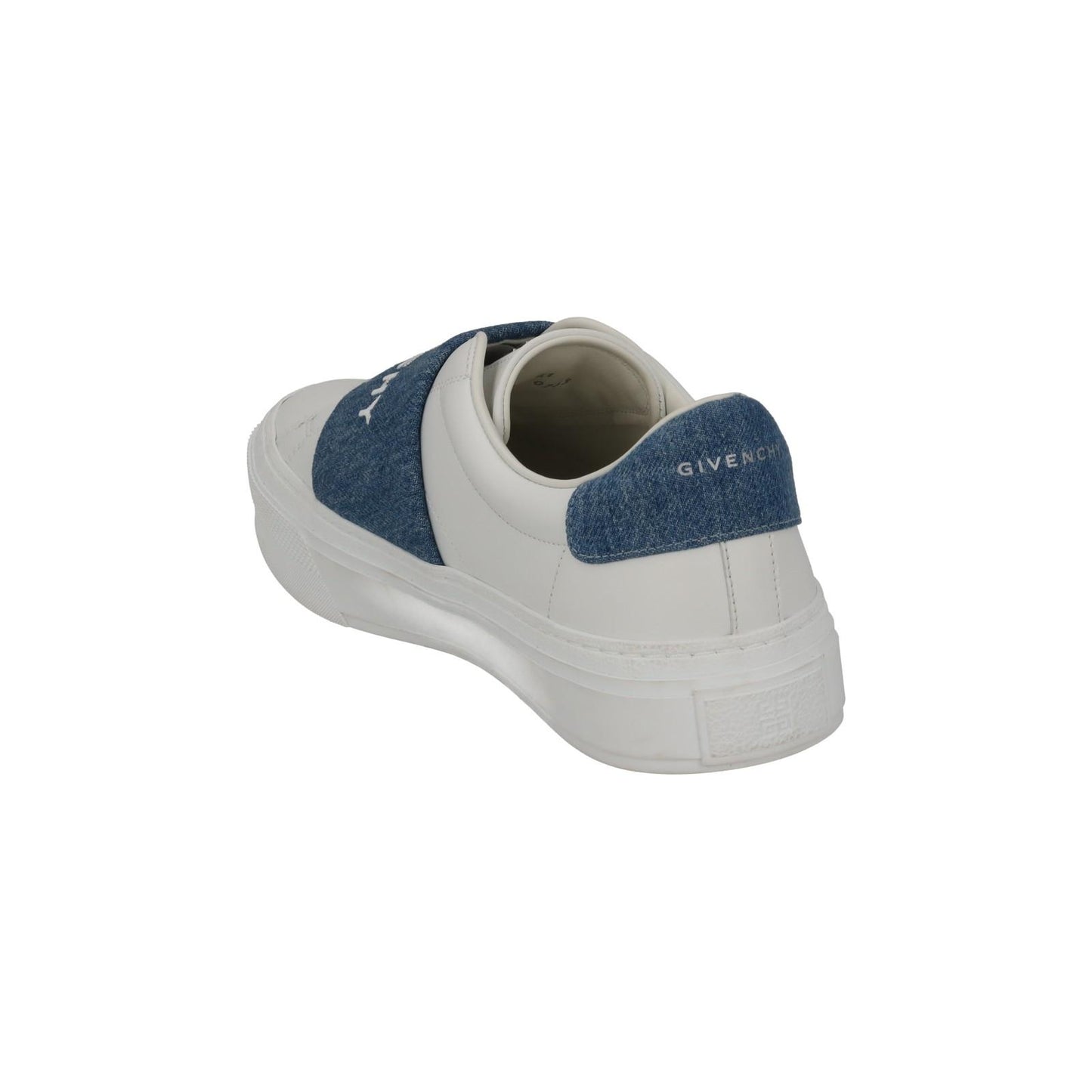 GIVENCHY Trainers City Court Elastic Sneakers White Leather Denim UK8 NEW RRP510
