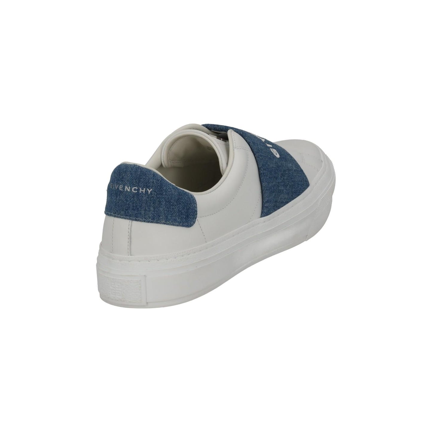 GIVENCHY Trainers City Court Elastic Sneakers White Leather Denim UK8 NEW RRP510