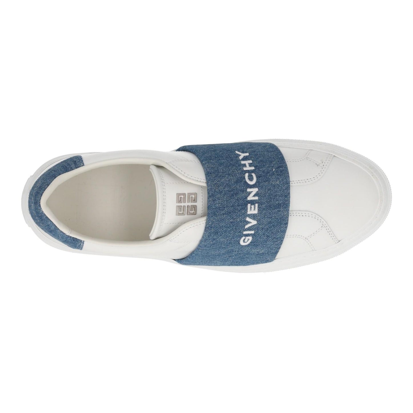GIVENCHY Trainers City Court Elastic Sneakers White Leather Denim UK8 NEW RRP510