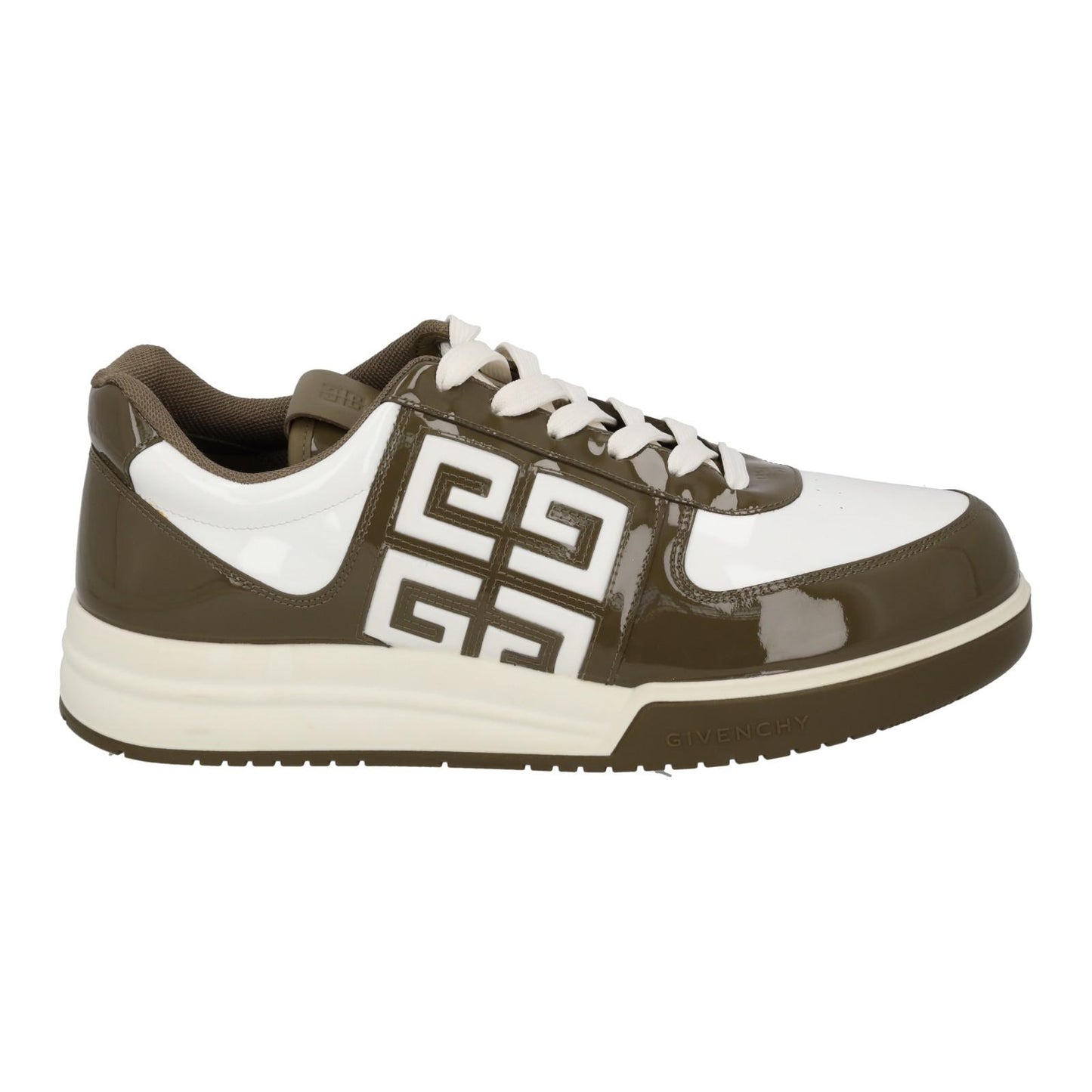 GIVENCHY G4 Trainers Low Top Lace Sneakers Patent Brown White UK9 NEW RRP545