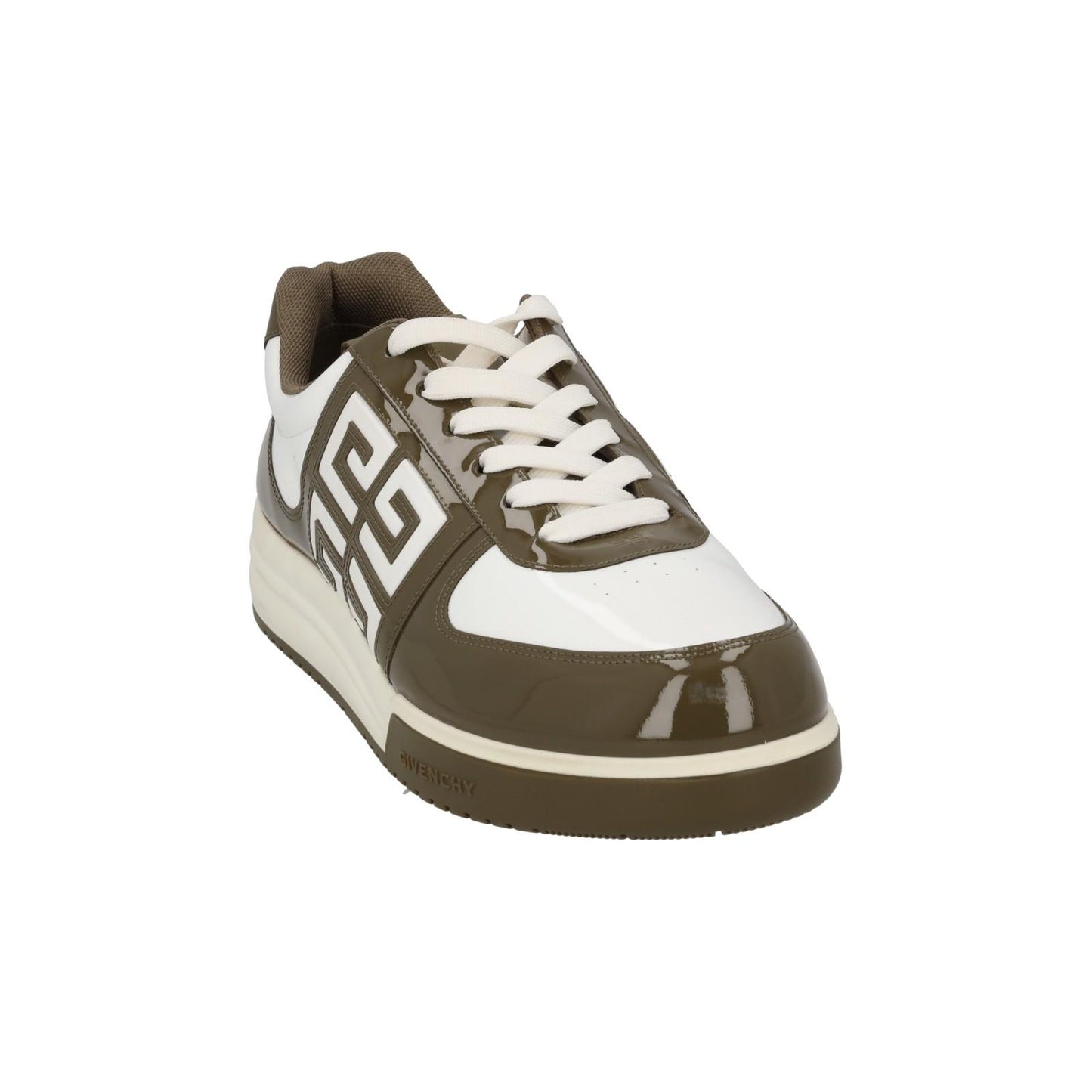 GIVENCHY G4 Trainers Low Top Lace Sneakers Patent Brown White UK9 NEW RRP545