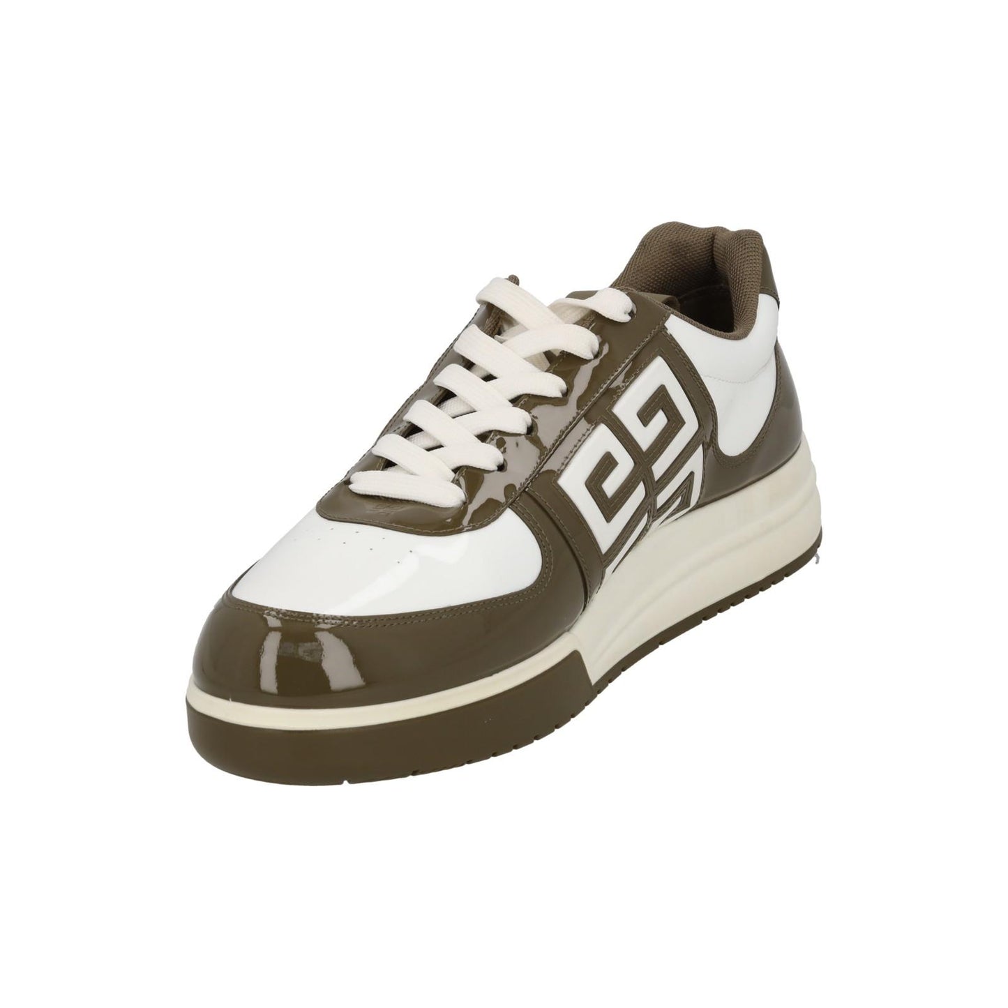 GIVENCHY G4 Trainers Low Top Lace Sneakers Patent Brown White UK9 NEW RRP545