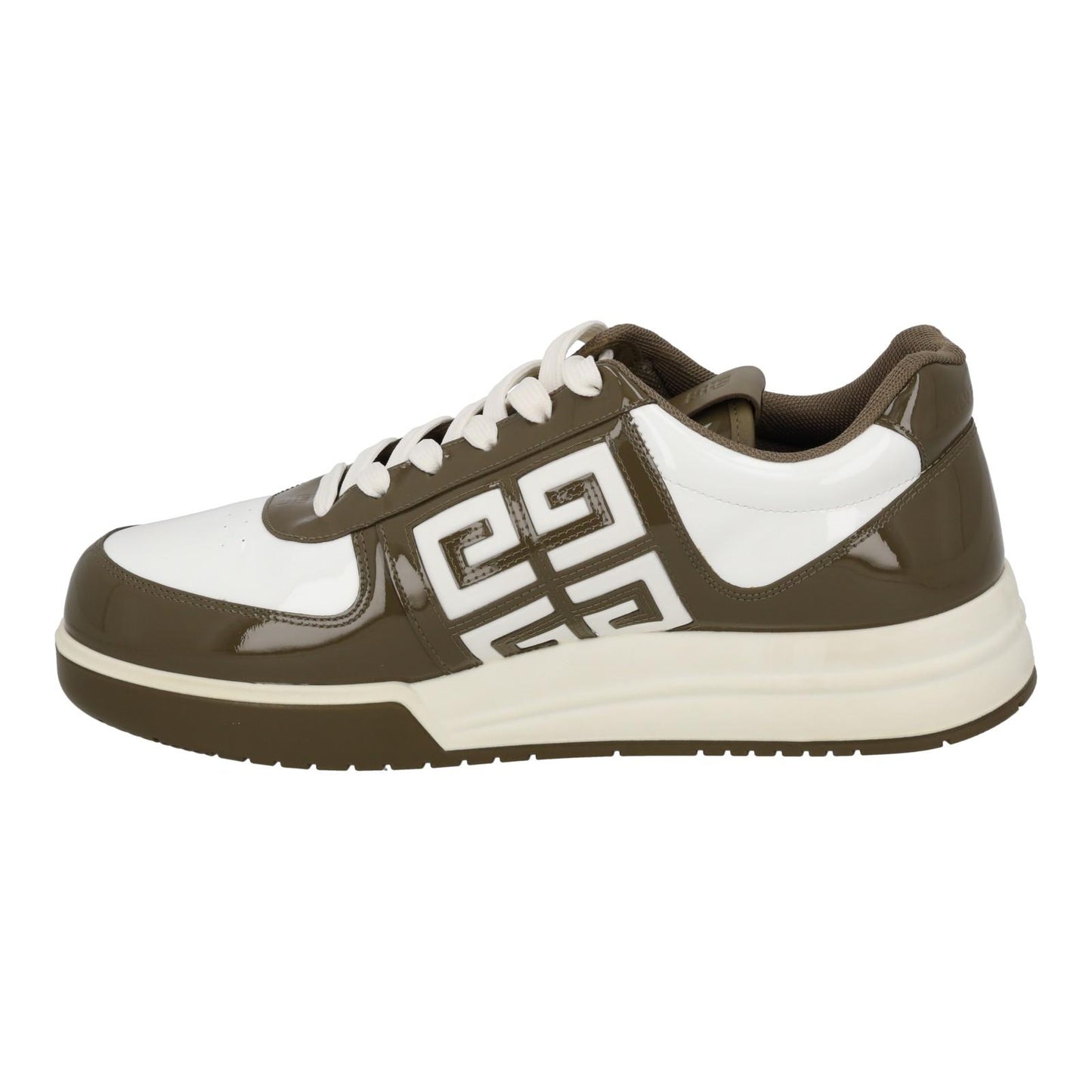 GIVENCHY G4 Trainers Low Top Lace Sneakers Patent Brown White UK9 NEW RRP545