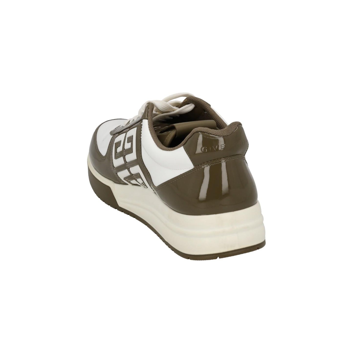 GIVENCHY G4 Trainers Low Top Lace Sneakers Patent Brown White UK9 NEW RRP545