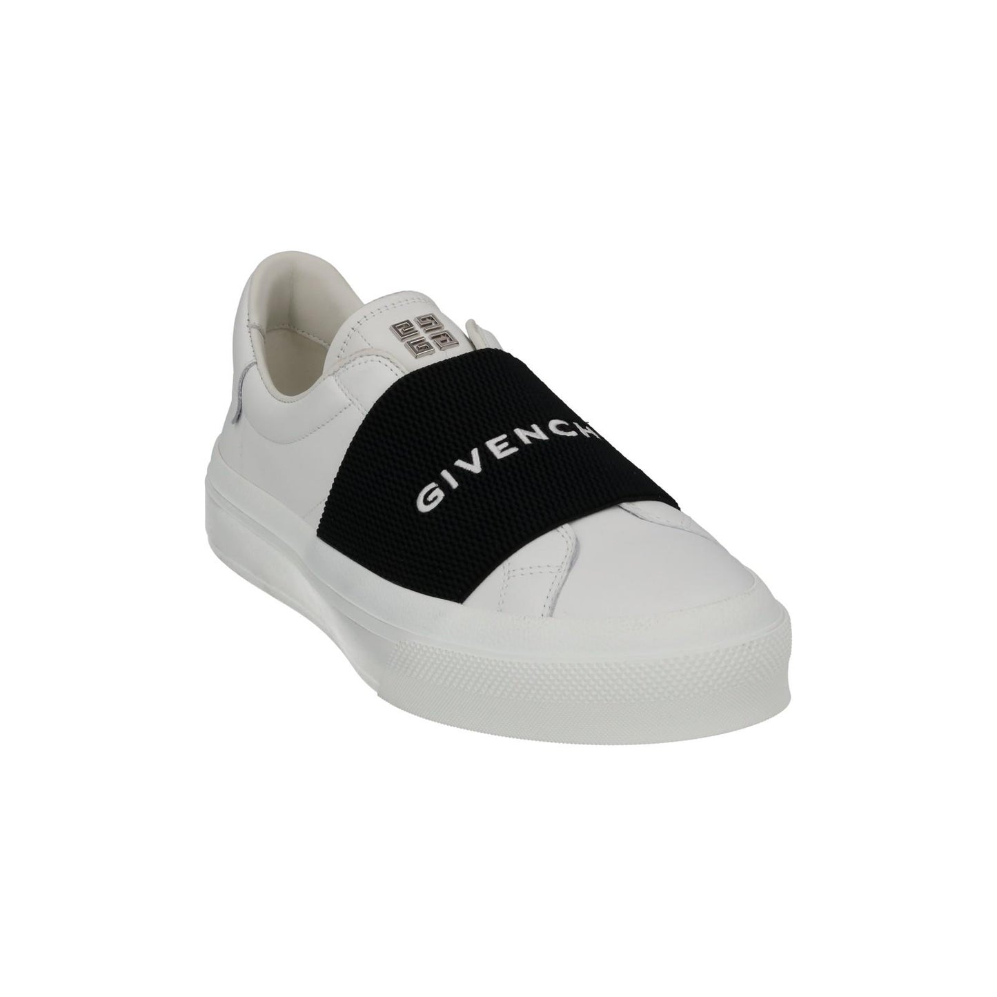 GIVENCHY Trainers City Court Elastic Sneakers Black White Leather UK7 NEW RRP495