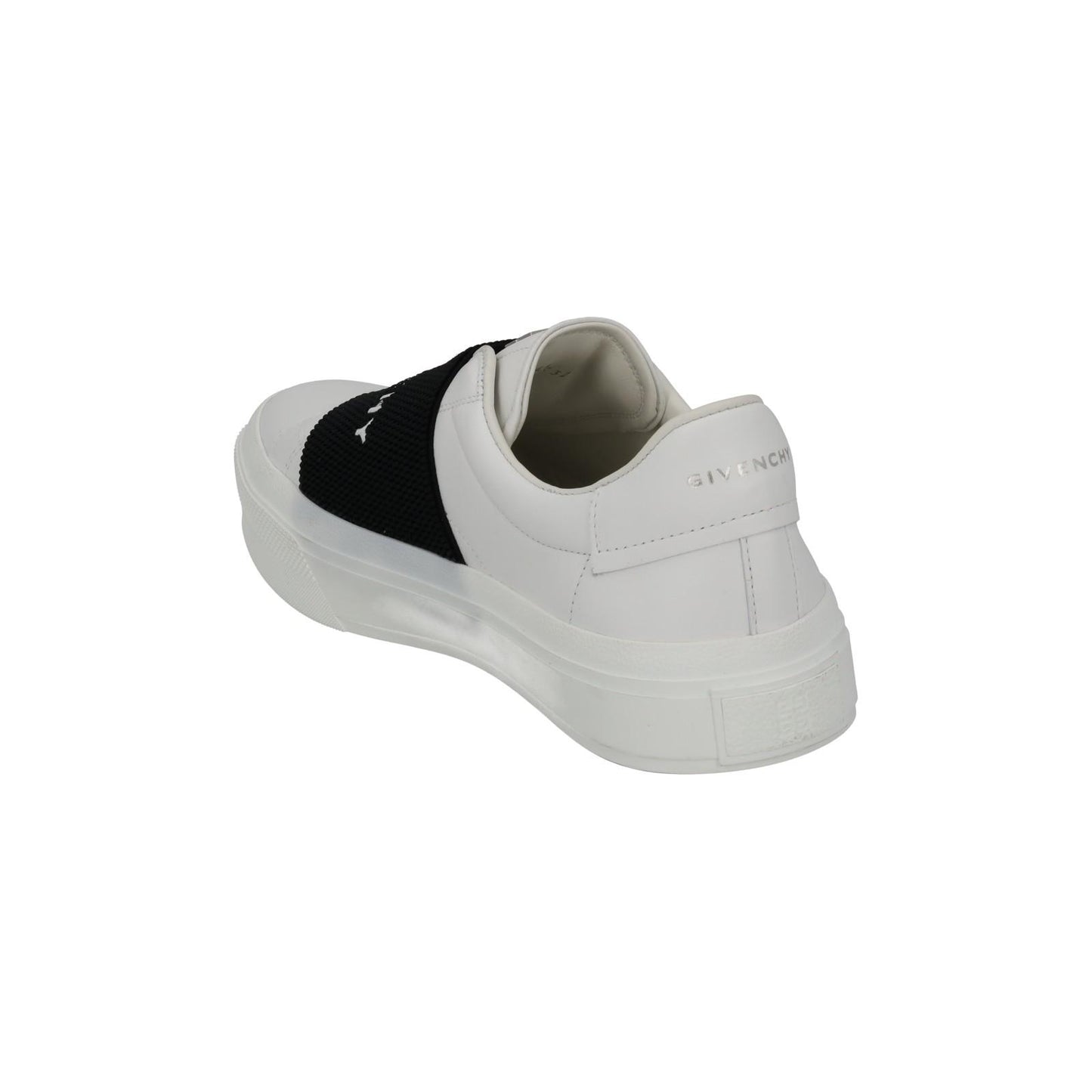 GIVENCHY Trainers City Court Elastic Sneakers Black White Leather UK7 NEW RRP495