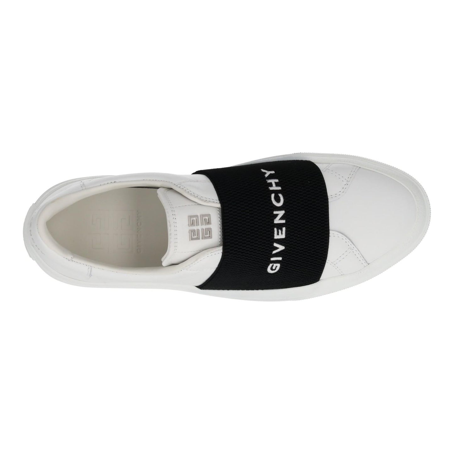 GIVENCHY Trainers City Court Elastic Sneakers Black White Leather UK7 NEW RRP495