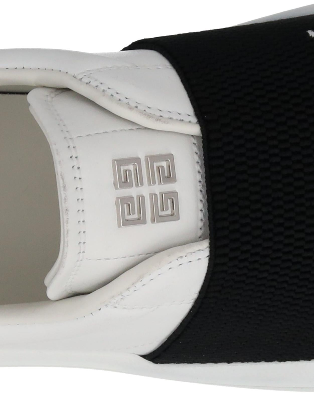 GIVENCHY Trainers City Court Elastic Sneakers Black White Leather UK7 NEW RRP495