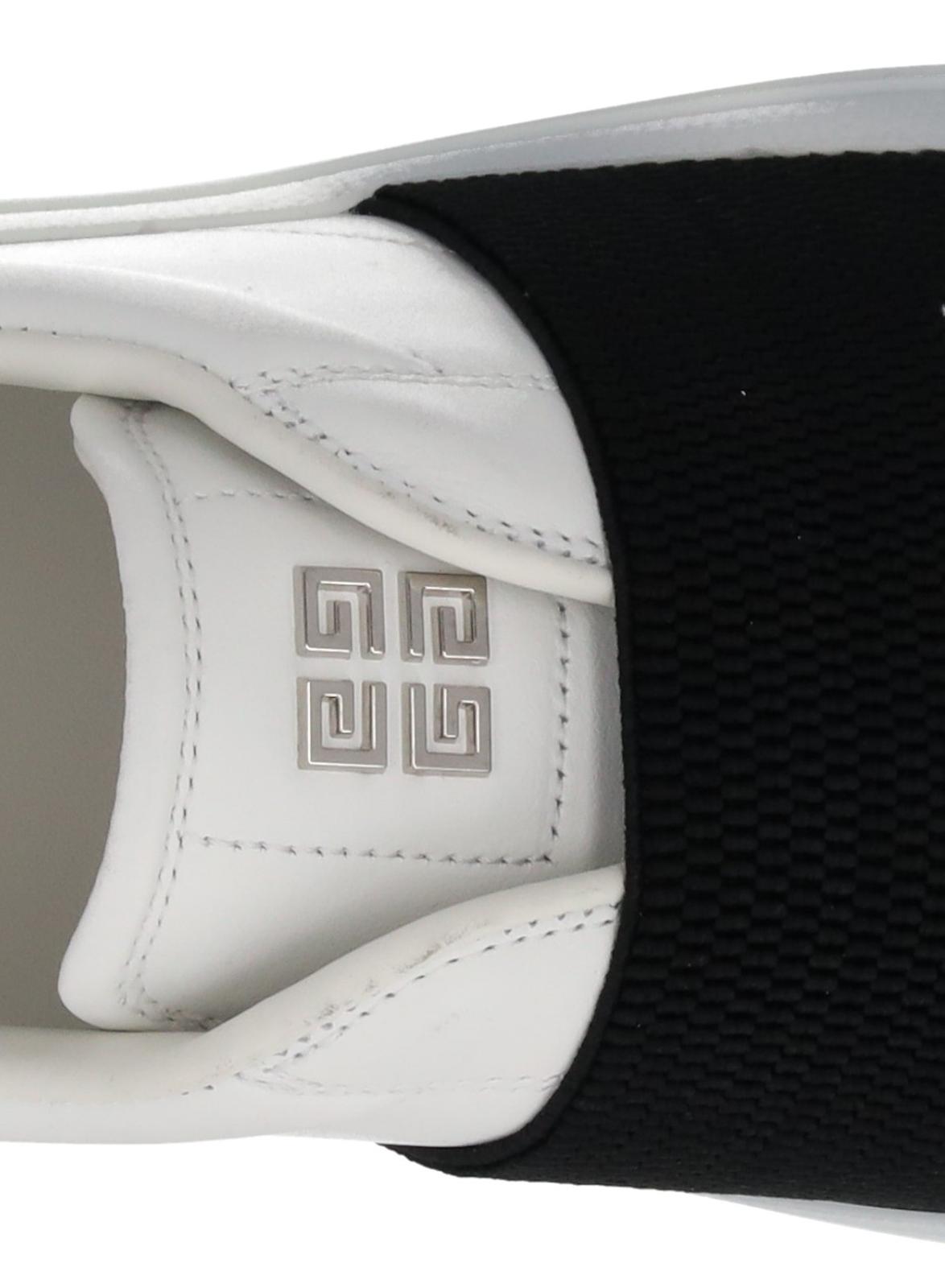 GIVENCHY Trainers City Court Elastic Sneakers Black White Leather UK7 NEW RRP495