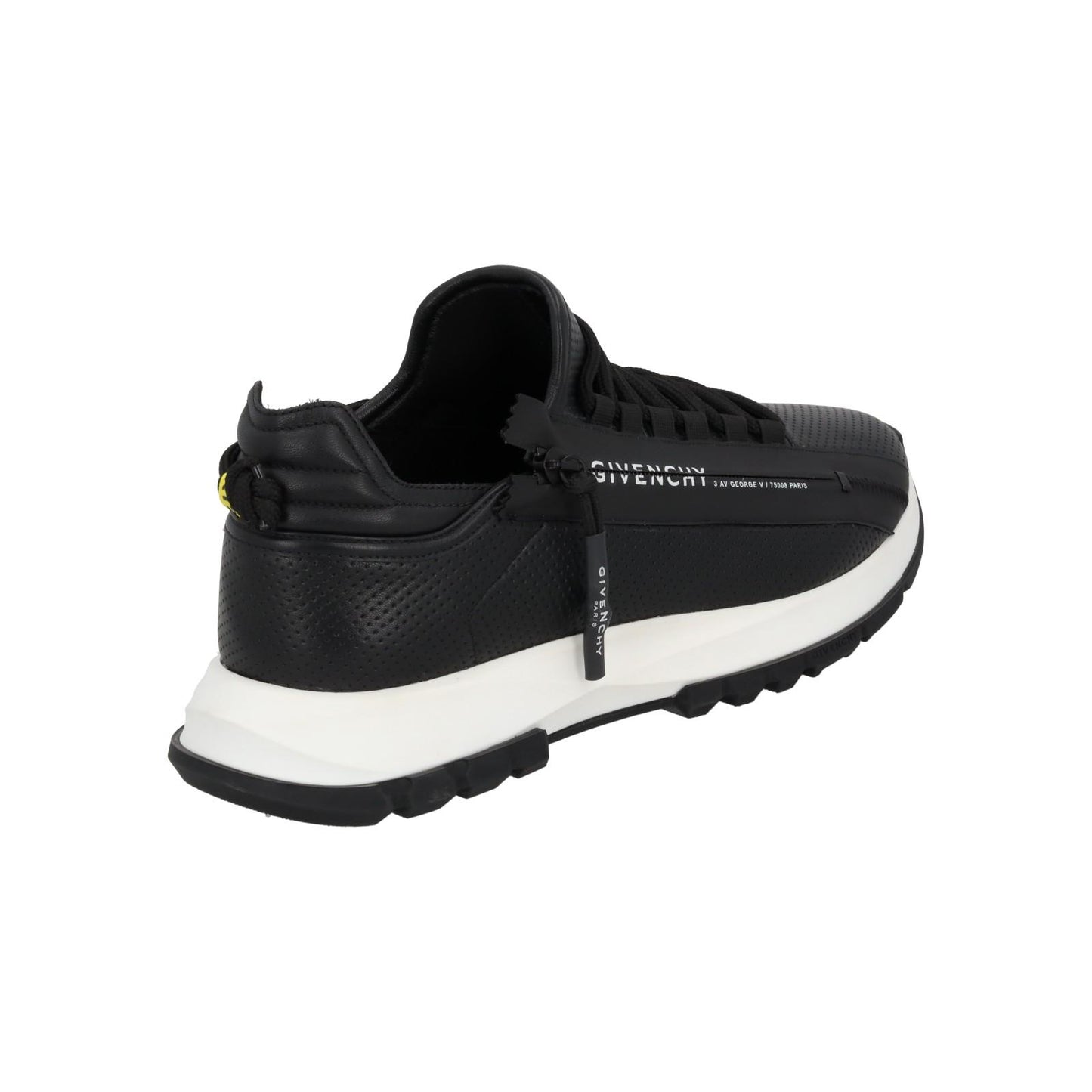 GIVENCHY Trainers Spectre Zip Runner Lace Low Top Black Leather UK8 NEW RRP595