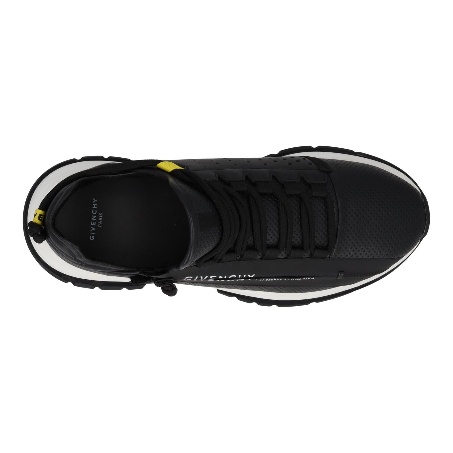 GIVENCHY Trainers Spectre Zip Runner Lace Low Top Black Leather UK8 NEW RRP595
