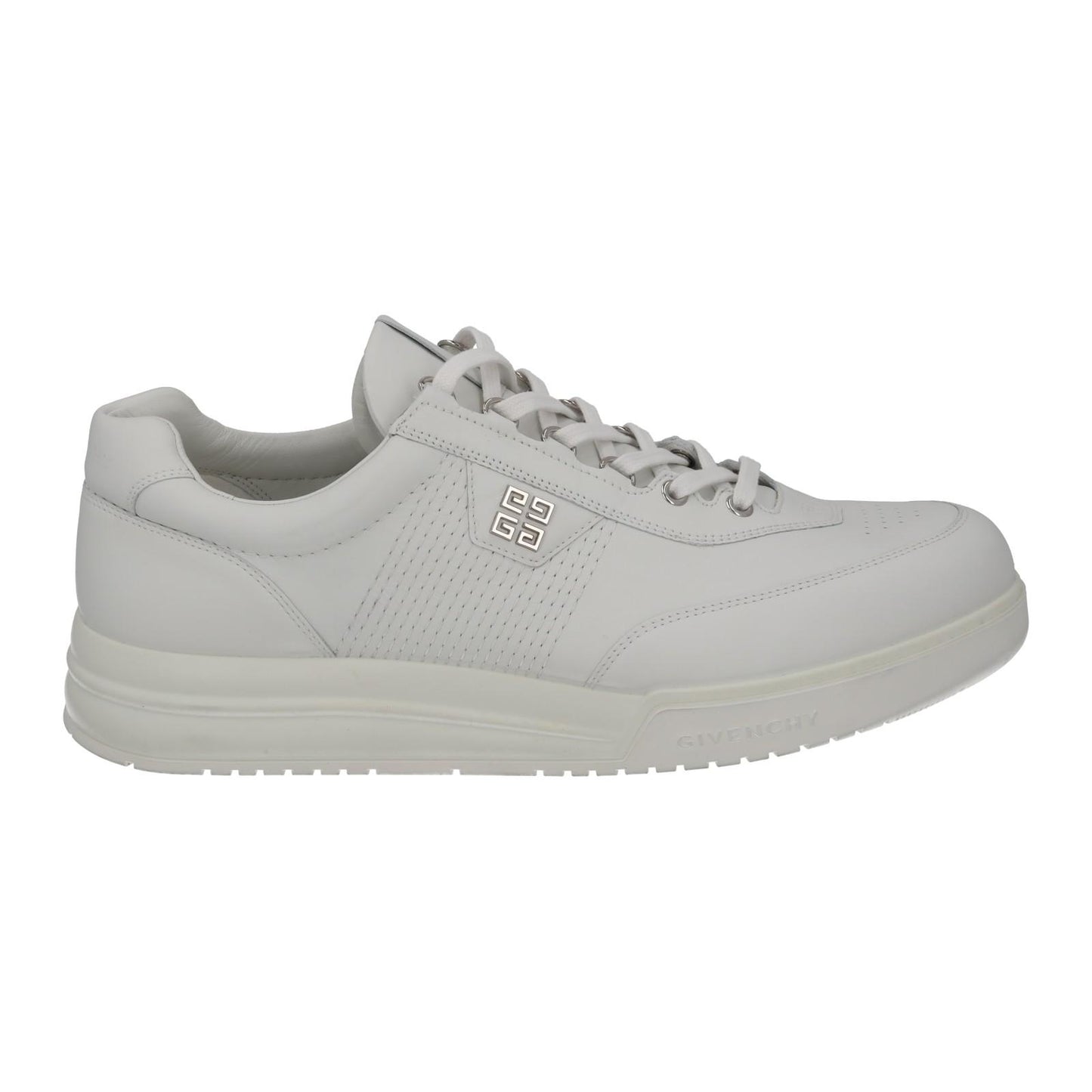 GIVENCHY G4 Trainer Low Top Lace Up Round Toe White Leather UK12 NEW RRP525