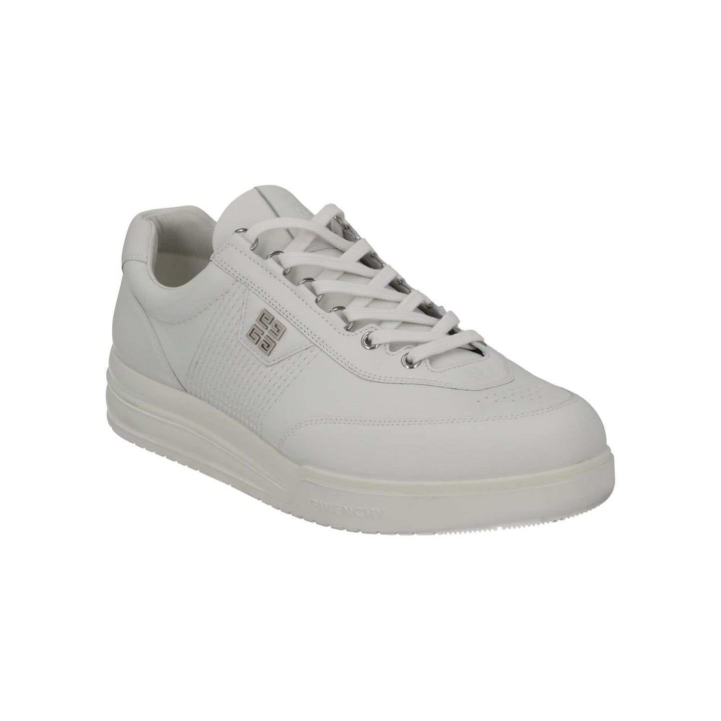 GIVENCHY G4 Trainer Low Top Lace Up Round Toe White Leather UK12 NEW RRP525