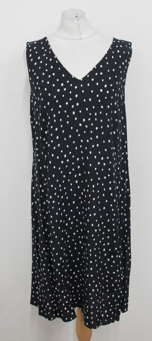 HOBBS Ladies Navy Blue Multicolour Suzie Spotted Swing Dress UK6 BNWT RRP 89