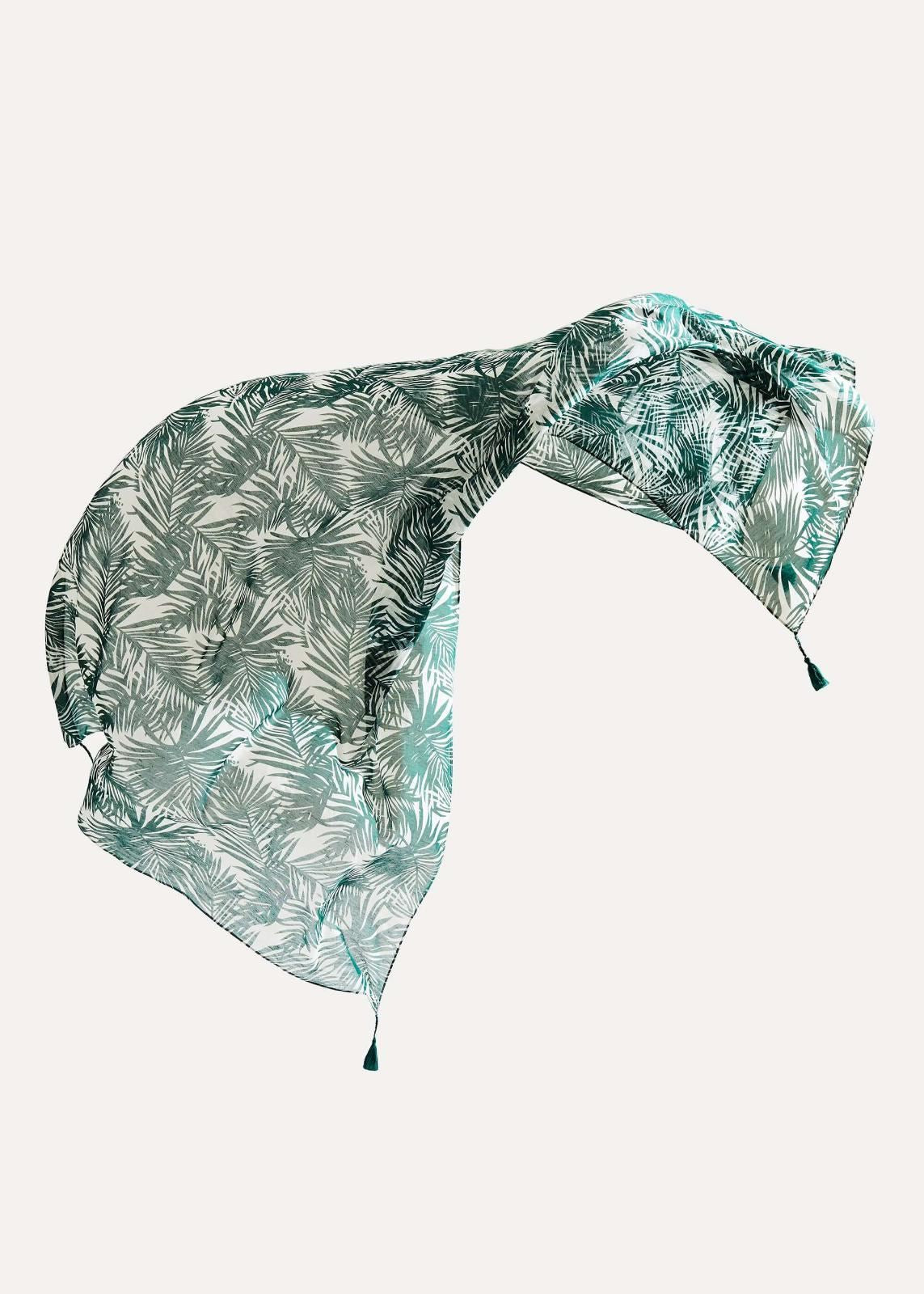 Phase Eight Sophie Palm Print Scarf Khaki RRP39