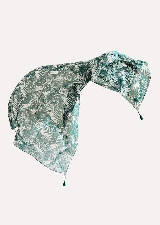 Phase Eight Sophie Palm Print Scarf Khaki RRP39