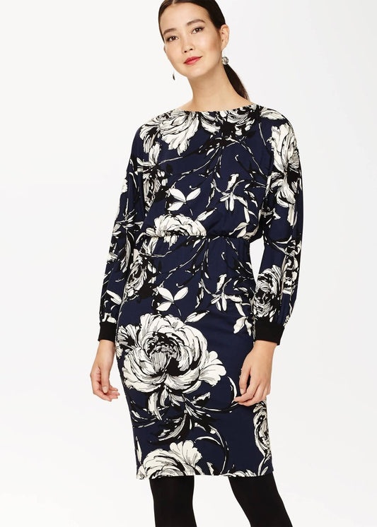 Phase Eight Romy Floral Print Pencil Dress Navy/Multi Size UK12 RRP89