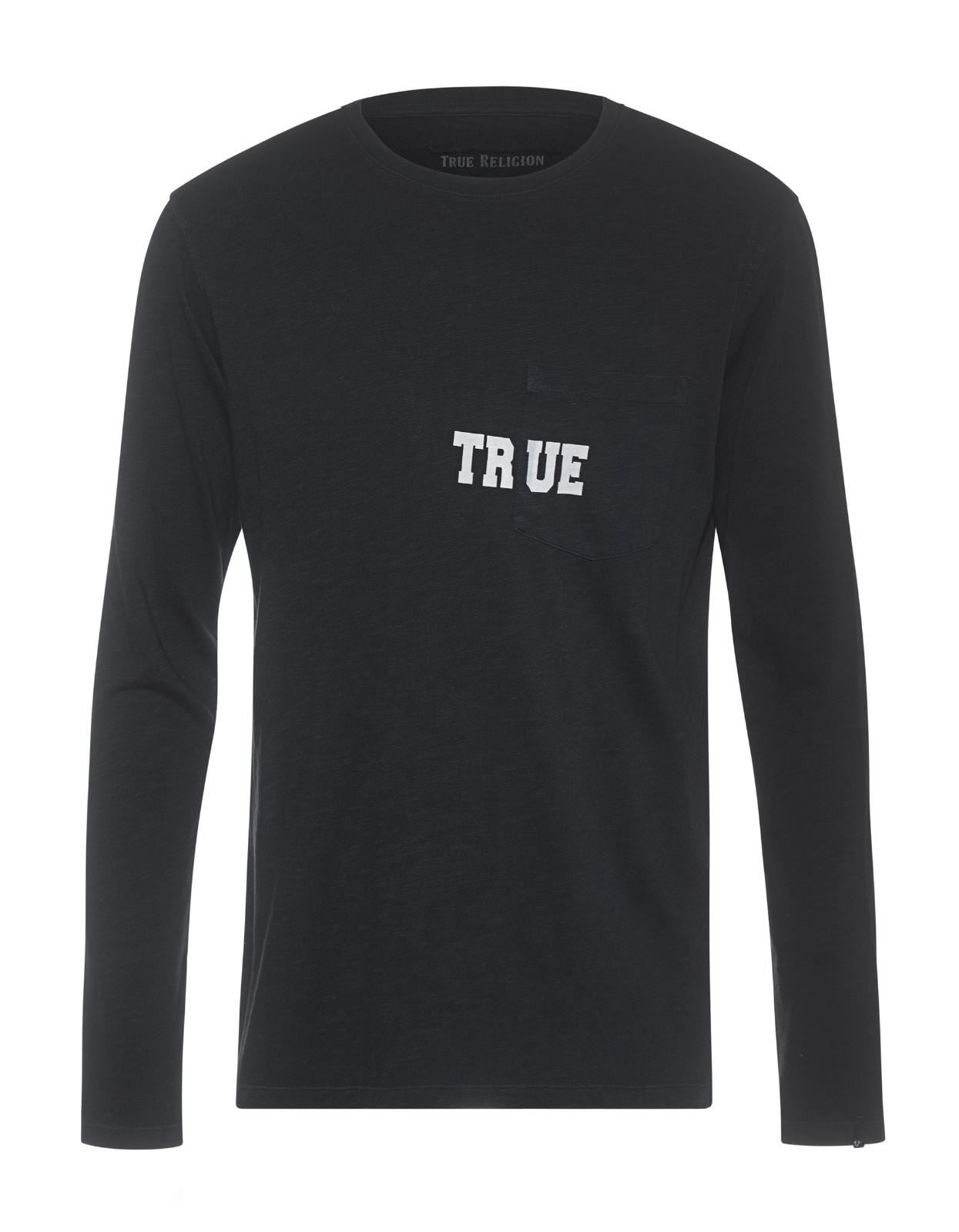 TRUE RELIGION Men's Black Chest Logo Long Sleeve T-Shirt Size XS BNWT RRP79
