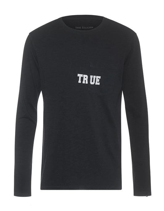TRUE RELIGION Men's Black Chest Logo Long Sleeve T-Shirt Size XS BNWT RRP79