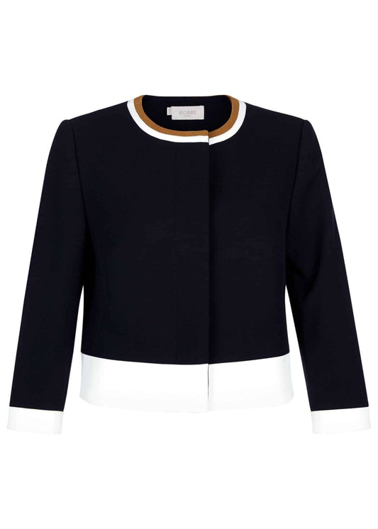 Hobbs Annabel Bolero Jacket Nvy Ivry Vicuna Size UK6 RRP169