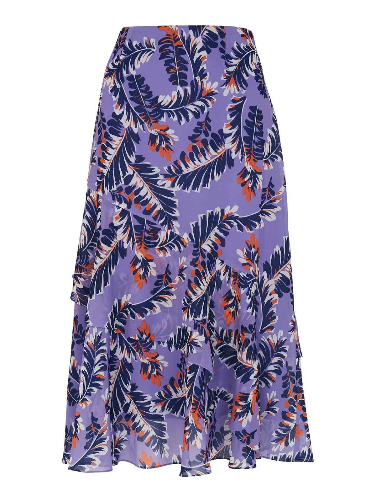 WHISTLES Ladies Josephine Print Frill Skirt Purple Multi UK4 BNWT RRP139