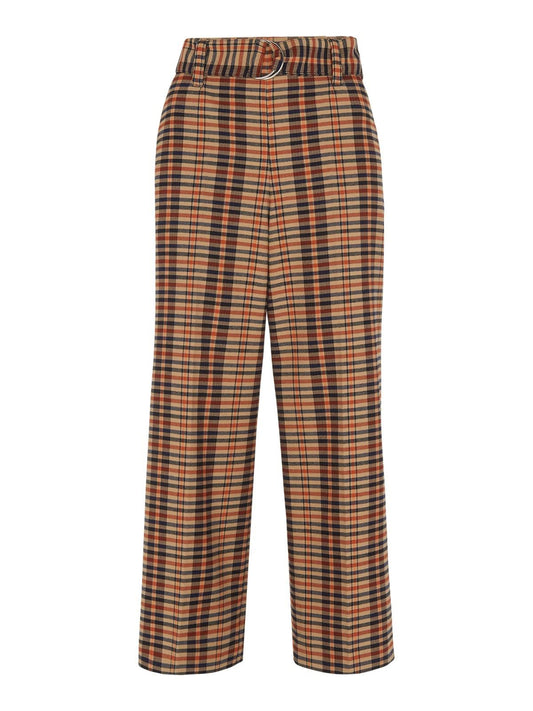 WHISTLES Ladies Multicolour Check Wide Leg Trousers UK4 RRP159 BNWT
