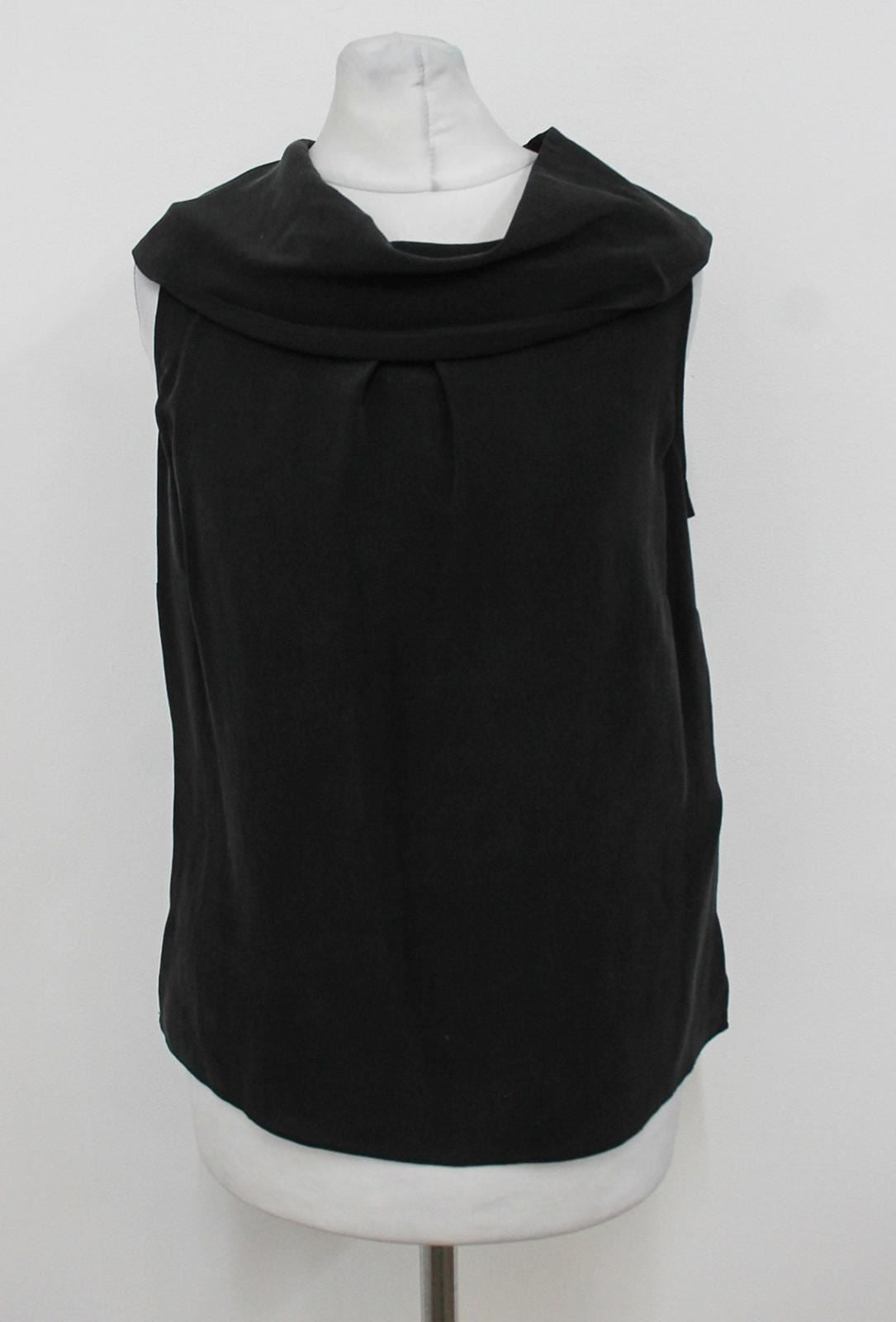 HOBBS Ladies Black Silk Cowl Neckline Sleeveless Davida Top Size UK8 BNWT RRP89