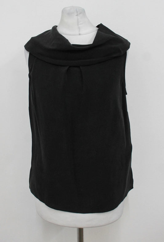 HOBBS Ladies Black Silk Cowl Neckline Sleeveless Davida Top Size UK8 BNWT RRP89