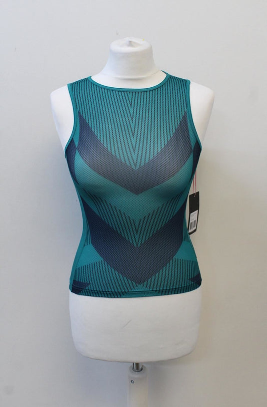 RAPHA Ladies Hidden Leaves Souplesse Sleeveless Base Layer Dark Teal XXS BNWT
