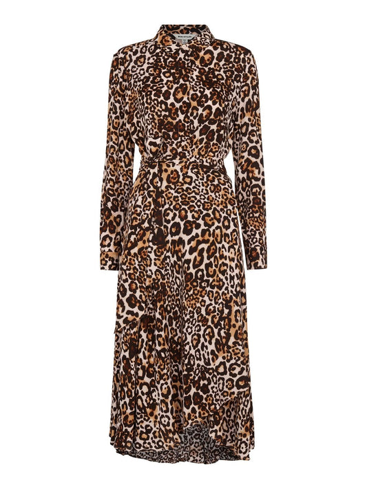 WHISTLES Animal Print Esme Shirt Dress Leopard Print Brown UK6 RRP189 BNWT