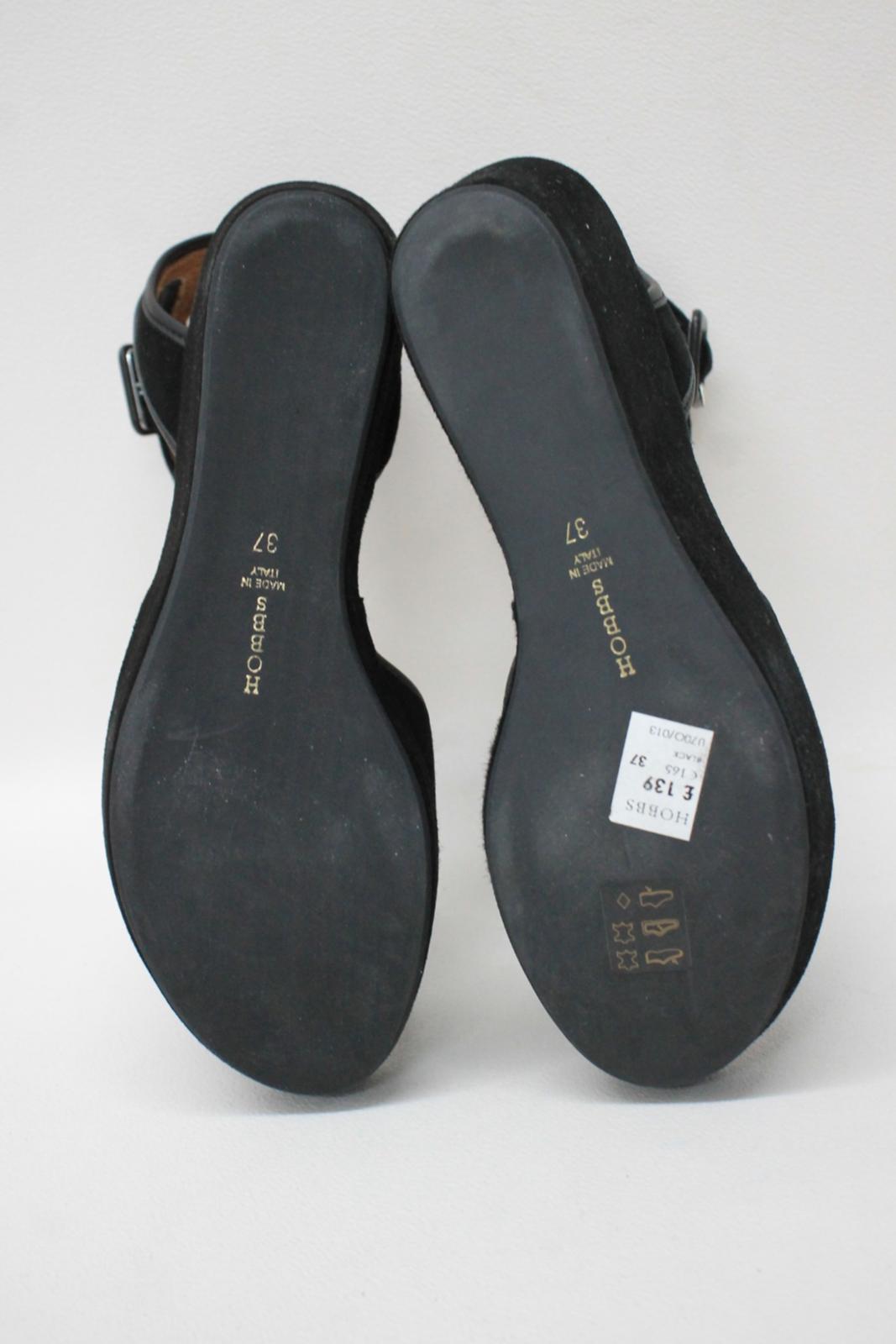 HOBBS Ladies Black Multicolour Suede Leather Mabel Wedge Sandal Shoes UK8 BNIB