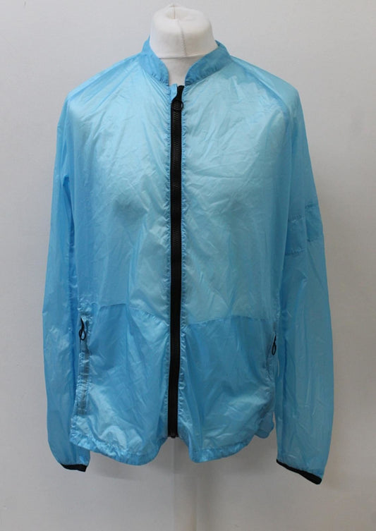 RAPHA Men's Lightweight Full Zip Cycling Pack Jacket Light Blue 2XL NEW RRP120