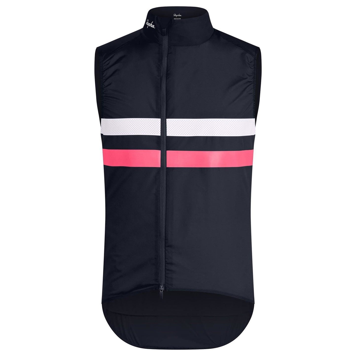 RAPHA Men's Navy Blue Brevet Stripe Zipped Lightweight Cycling Gilet XS BNWT